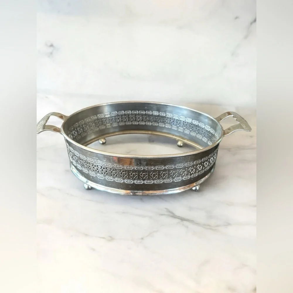 Vintage Ornate silver-plated chafing dish or casserole holder - Picture 4 of 4